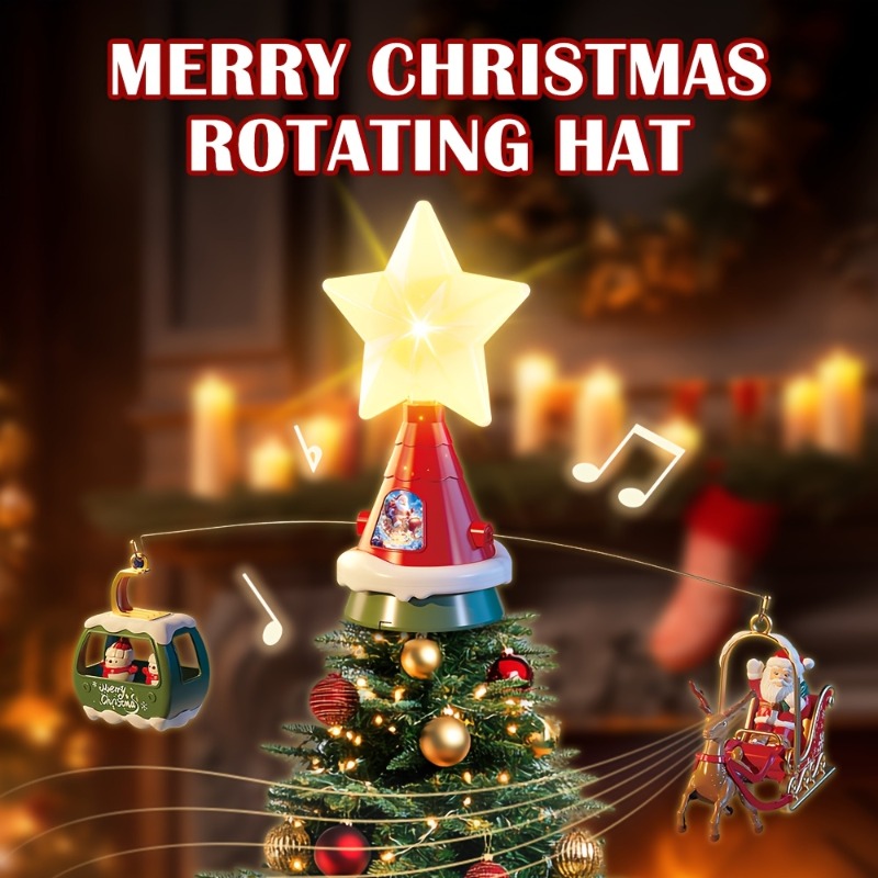 Outdoor Lighting Tree - Karusel Putar Puncak Pohon Natal dengan