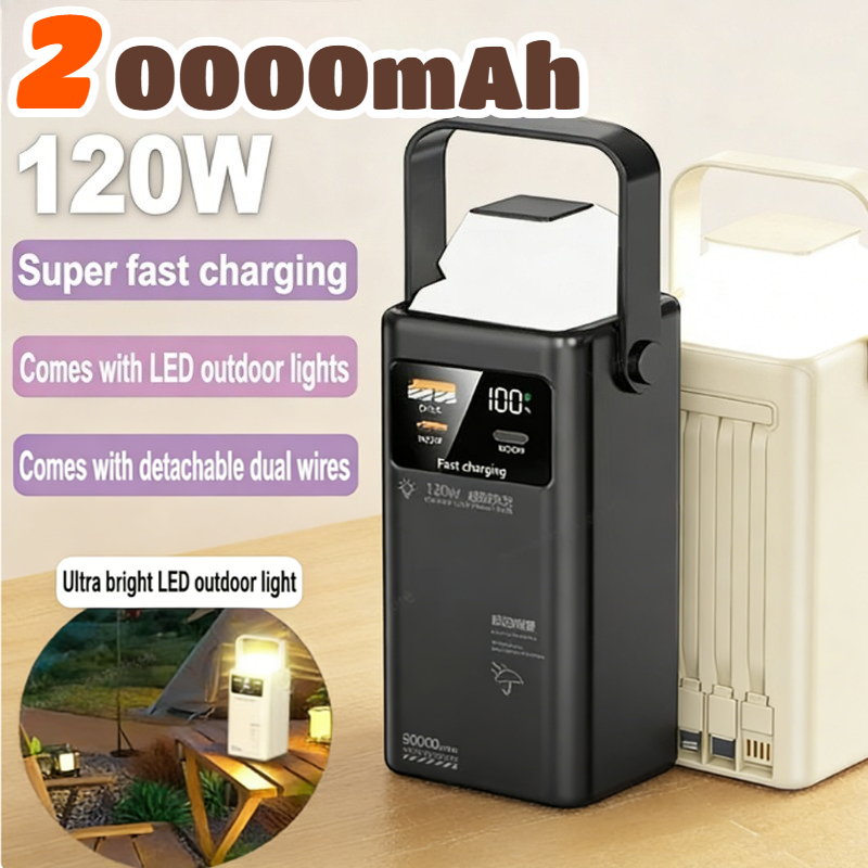 Outdoor Lighting Battery Operated - Power Bank 120W 200000mAh Kapasitas Besar