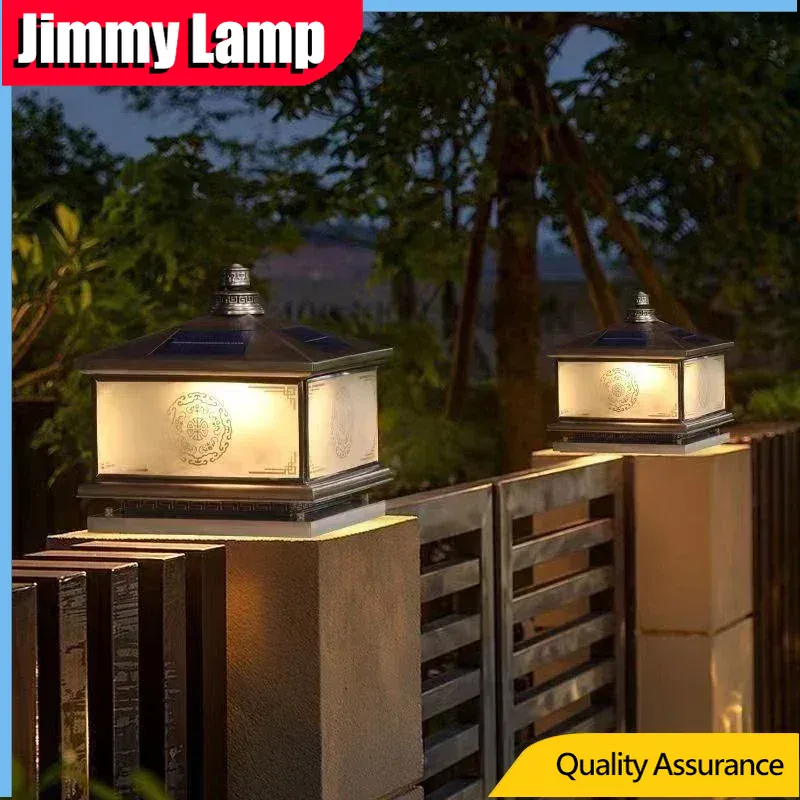 Outdoor Lighting Brass - Lampu Dinding Tenaga Surya Luar Ruangan