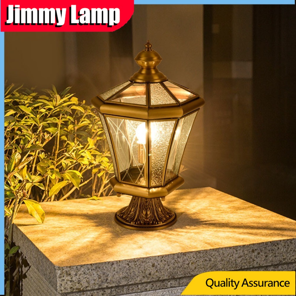 Outdoor Lighting Brass - Lampu Taman Luar Ruangan Gaya Eropa