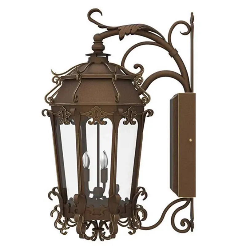 Outdoor Lighting Brass - Lampu Dinding Luar Ruangan LED Kaca