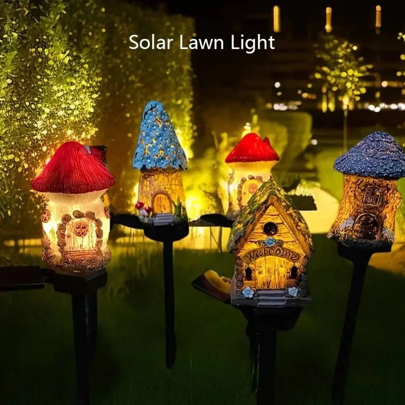Outdoor Lighting For Front Of House - Lampu Rumah Bunga Resin Tenaga Surya