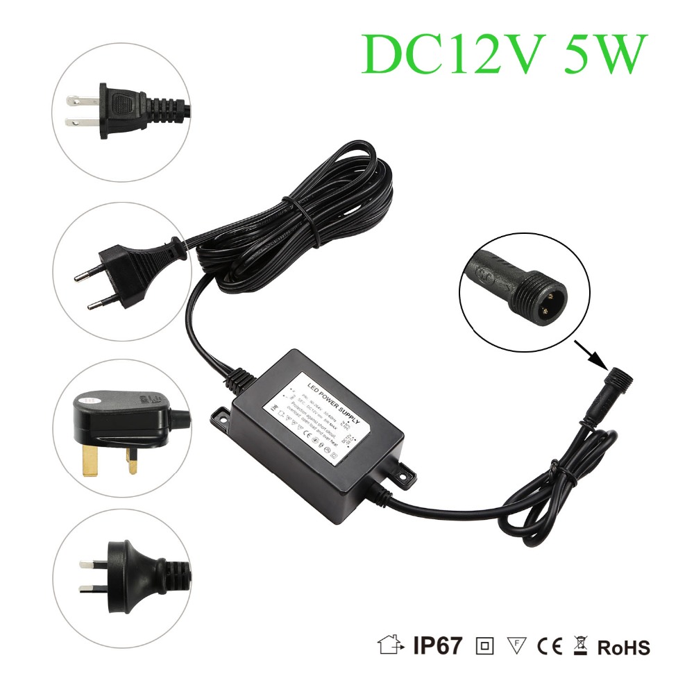 Outdoor Lighting Uk - IP67 Tahan Air DC12V 5W Transformer