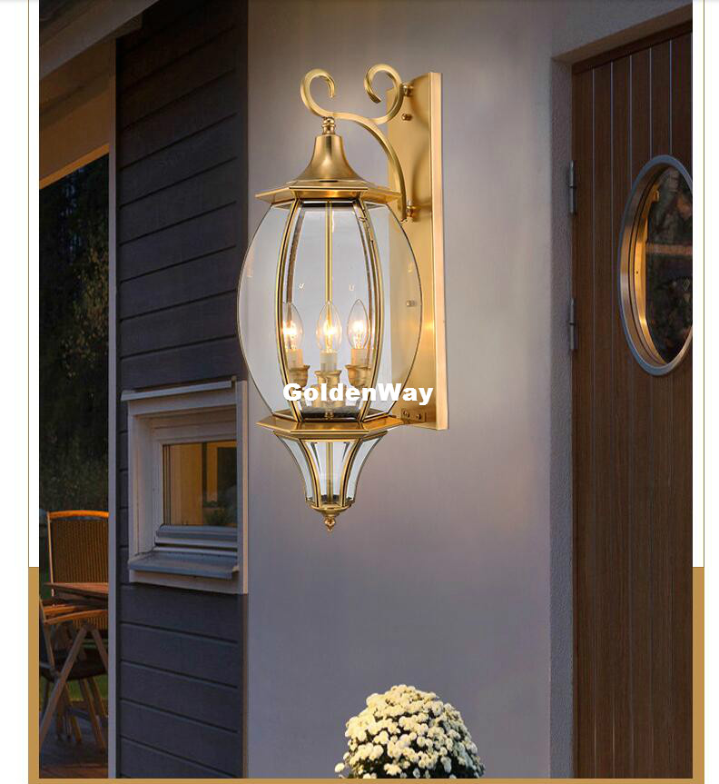 Lampu Dinding Kuningan Antik L - Outdoor Lighting Brass ulasan dan harga