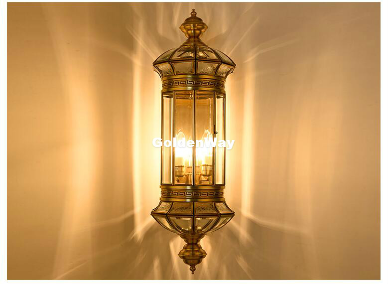 Lampu Dinding Kuningan Antik L - Outdoor Lighting Brass ulasan dan harga