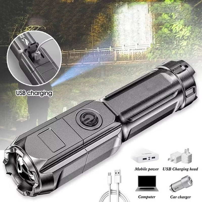 Senter LED Cahaya Kuat USB Dap - Outdoor Lighting Ideas For Party ulasan dan harga