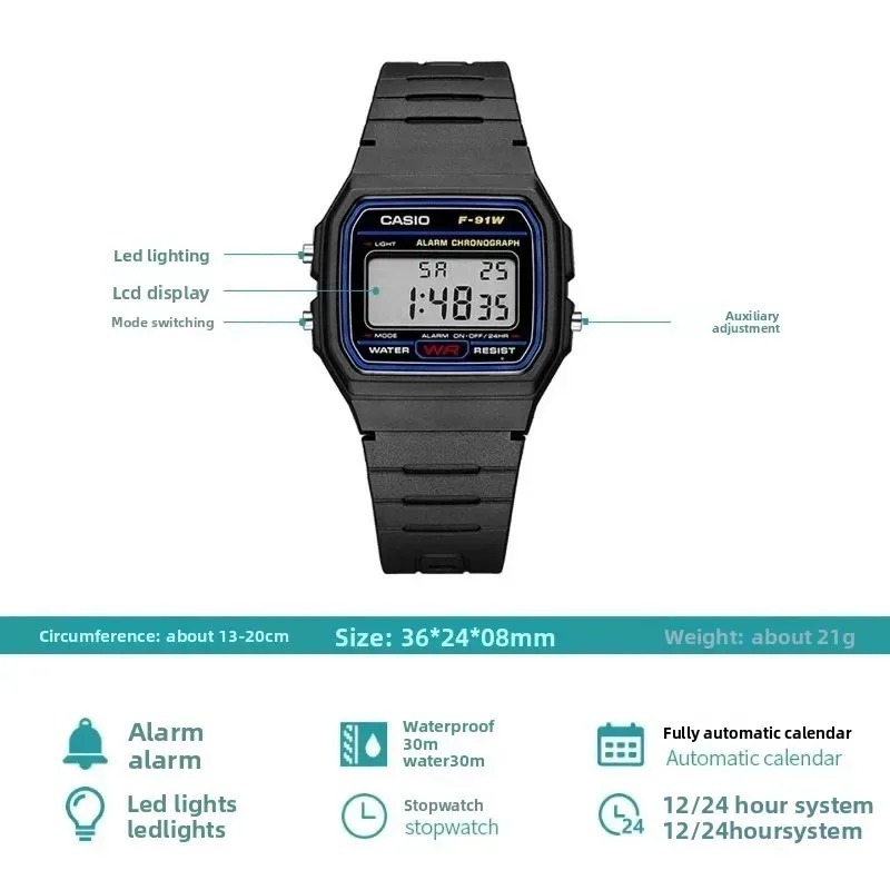 Casio F-91W-1 Jam Tangan Perse - Outdoor Lighting For Steps ulasan dan harga