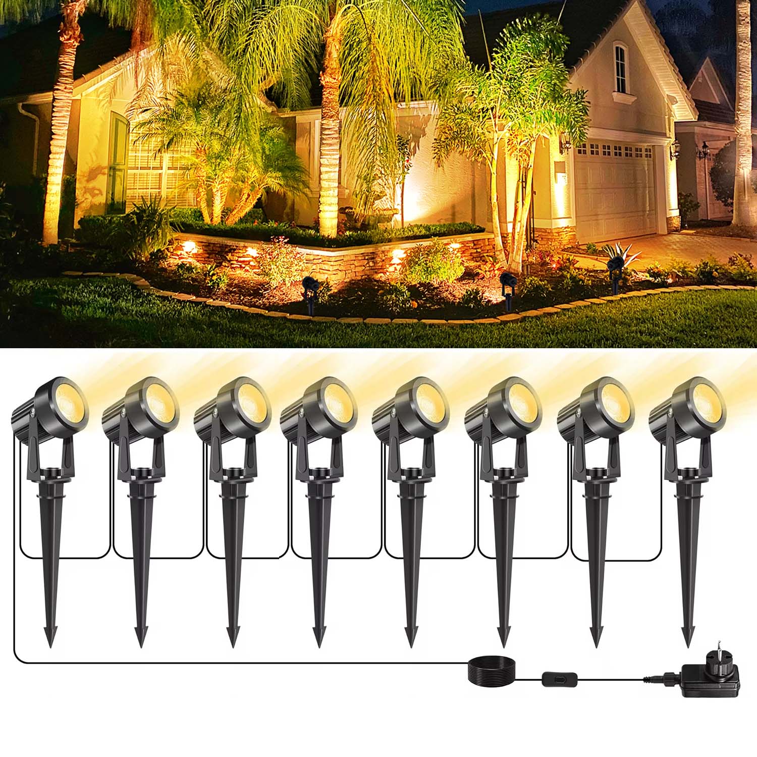 4/6/8LED 3000K Lampu Sorot Lua - Outdoor Lighting Uk ulasan dan harga