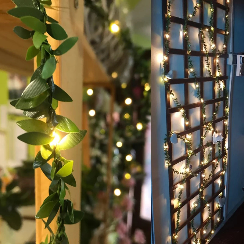Outdoor Daun Garland Lampu 2M  - Outdoor Lighting Battery Operated ulasan dan harga