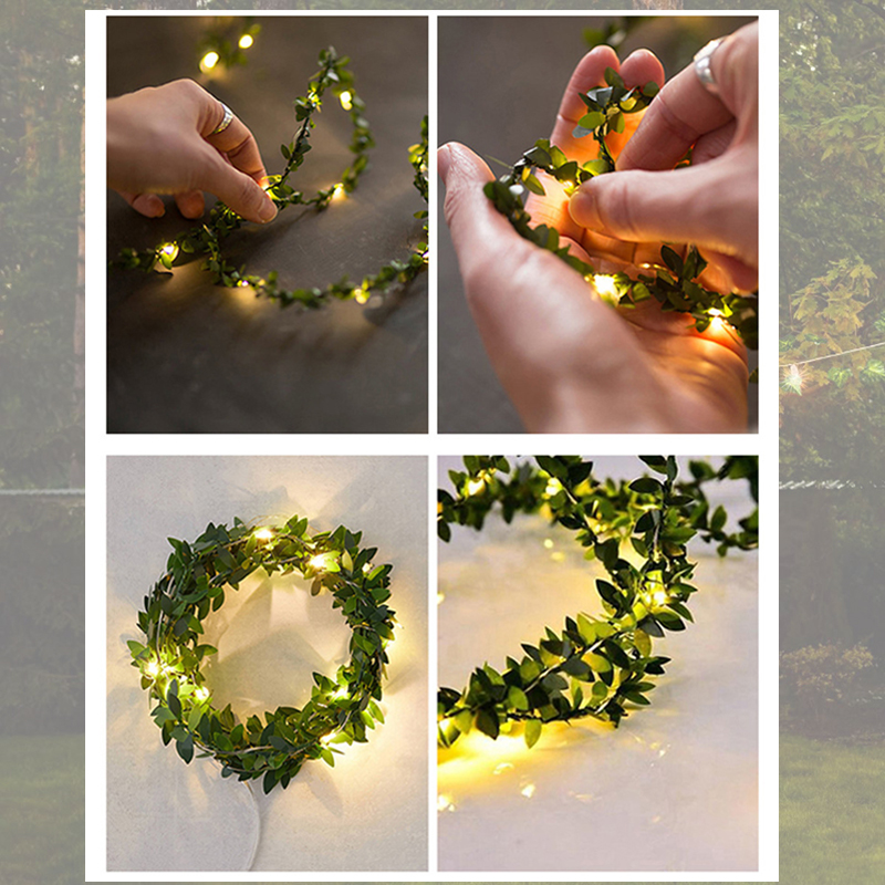 Outdoor Daun Garland Lampu 2M  - Outdoor Lighting Battery Operated ulasan dan harga